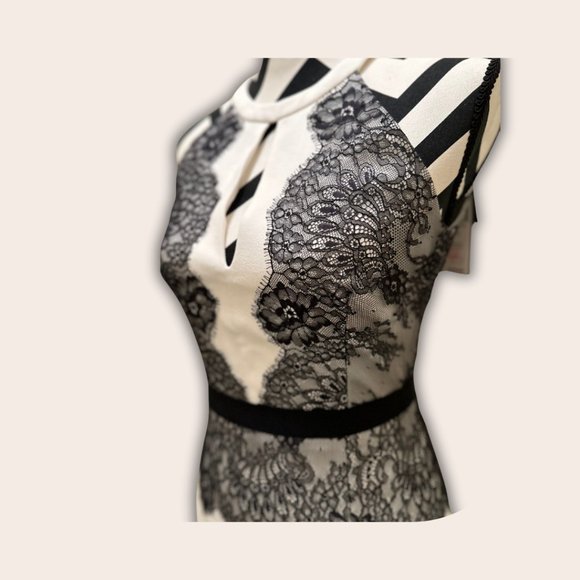 BCBG Maxazria Elegant Gown White, Lace, Sheer - Picture 5 of 5